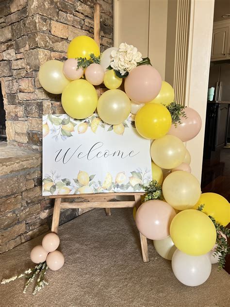 Blush And Lemon Balloon Garland She Found Her Main Squeeze Bridal