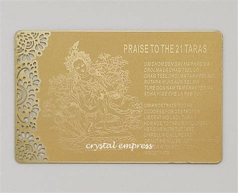 2019 Praise To 21 Tara Printed On A Card In Gold Crystal Empress Feng