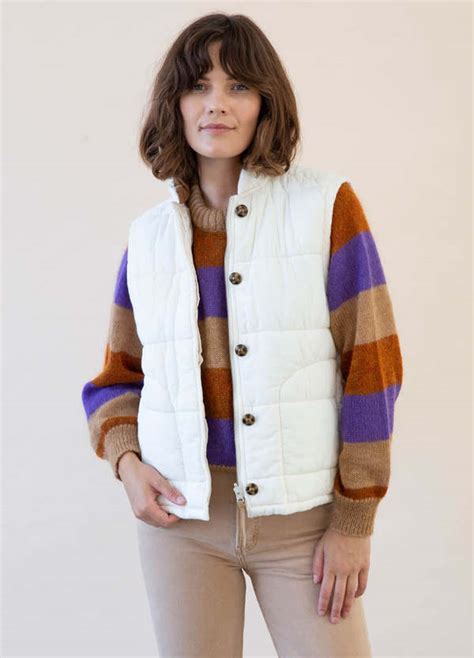 Xirena Reversible Hunter Puffer Vest Ivory Garmentory