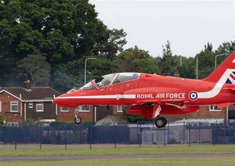 Red Arrow Jet Retuens To Hawarden Airport With Part Of Canopy Missing