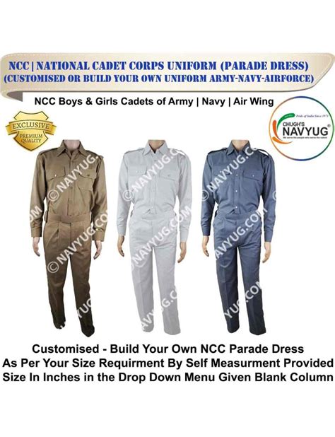 NCC | National Cadet Corps "Parade Dress" (Shirt & Trouser-Pant PWPC ...