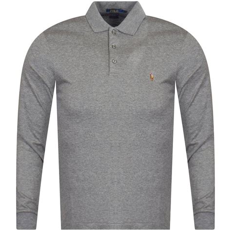 Polo Ralph Lauren Cotton Grey Heather Long Sleeve Polo Shirt in Gray ...