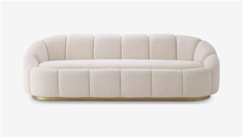 Inger Seater Sofa In Brisbane Cream Brushed Brass Base In