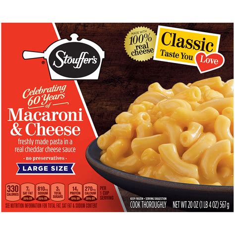 Stouffers Classics Macaroni And Cheese Large Size Frozen Meal Walmart