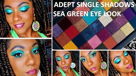 ADEPT Cosmetics Single Shadows Sea Green Eye Look YouTube