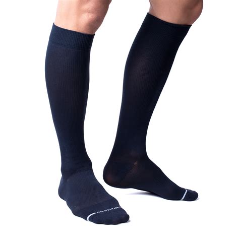 Knee High Compression Socks For Men Dr Motion Solid Microfiber Nylon