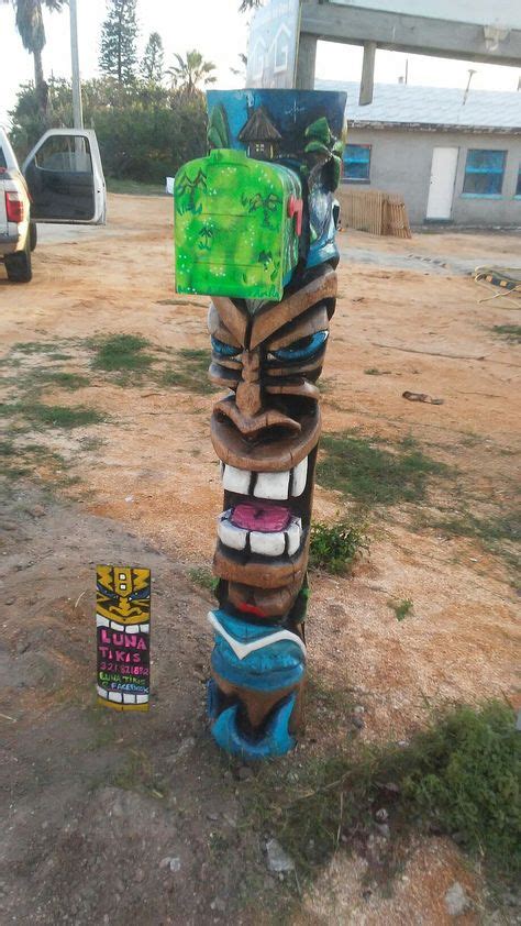 10 Best Tiki Mailbox By Luna Tikis Images Tiki Art Tiki Totem Mailbox