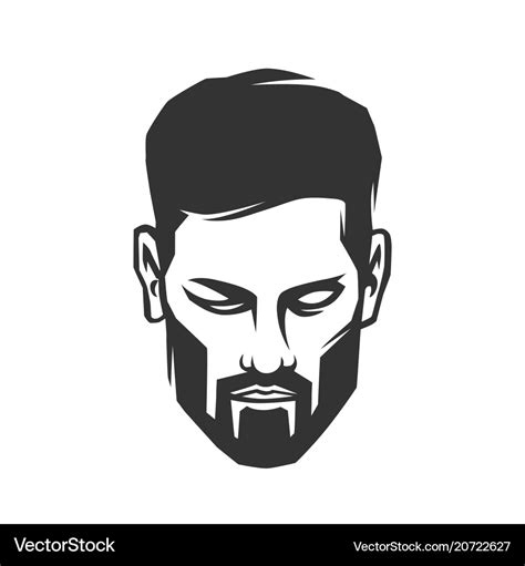 Mans Face With Beard Royalty Free Vector Image