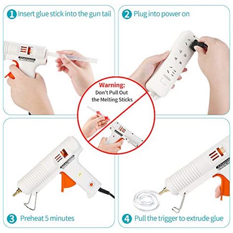 Chanseon Watts Industrial Hot Melt Glue Gun US Plug With Pcs Glue Sticks Adjustable