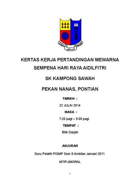 Kertas Kerja Pertandingan Mewarna Pdf