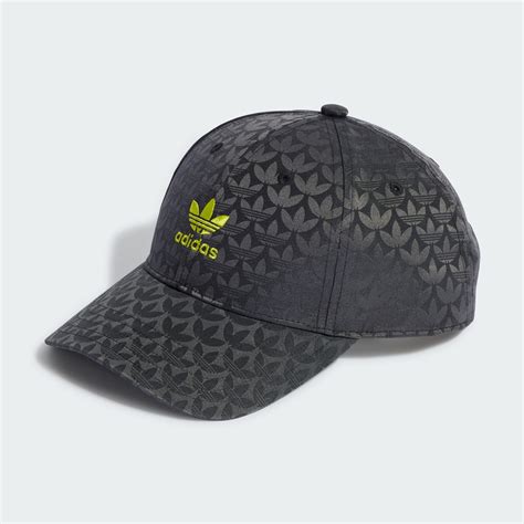 Adidas Trefoil Monogram Jacquard Baseball Cap Black Adidas Uae