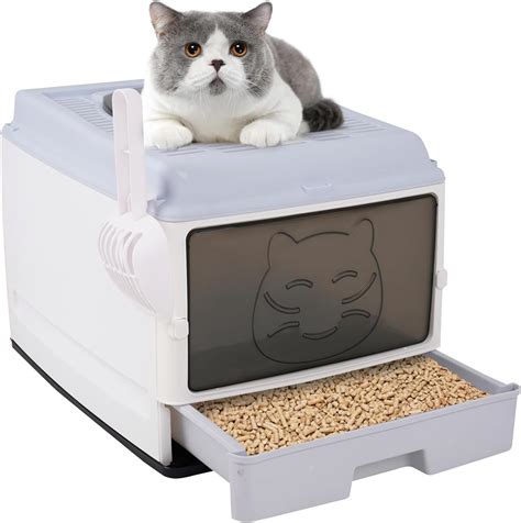 Bac Liti Re Pliable Avec Couvercle Pour Chat Avec Plateau Extractible