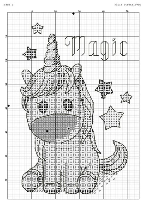 Magic Unicorn Free Cross Stitch Pattern For Baby Unicorn Cross