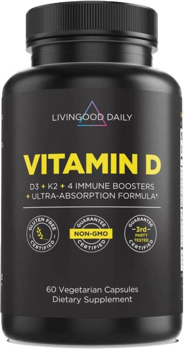 Livingood Daily Vitamin D Capsules Vitamin D Iu Plus Mcg