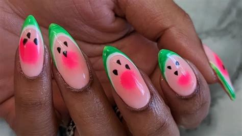 Green And Pink Manicures To Bring Watermelon Sugar Vibes Into Summer