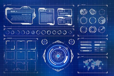 Premium Vector Futuristic Scifi Hud Elements Set