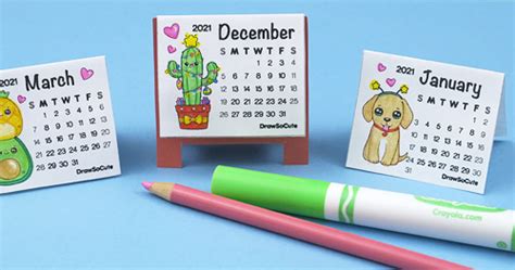 2021 Mini Calendar Draw So Cute