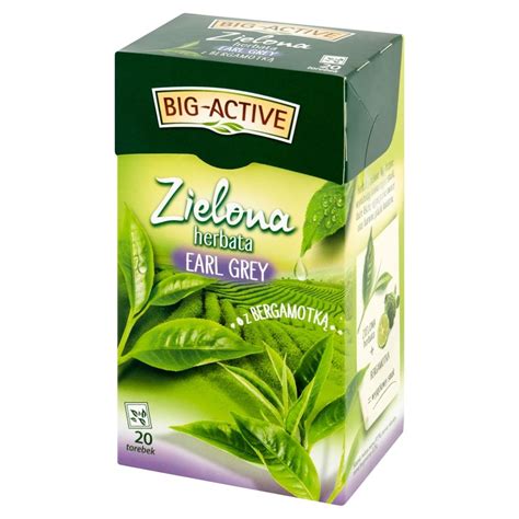 Big Active Zielona herbata Earl Grey z bergamotką 30 g 20 x 1 5 g