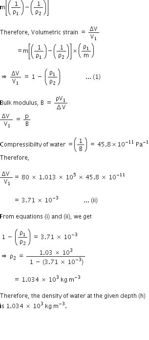 Bilk Modulus Of Water The Bulk Modulus Of Water Is X N M