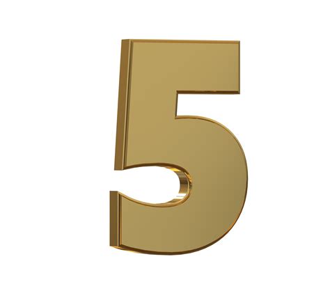3D Number 1 to 9 with style color gold 33858529 PNG
