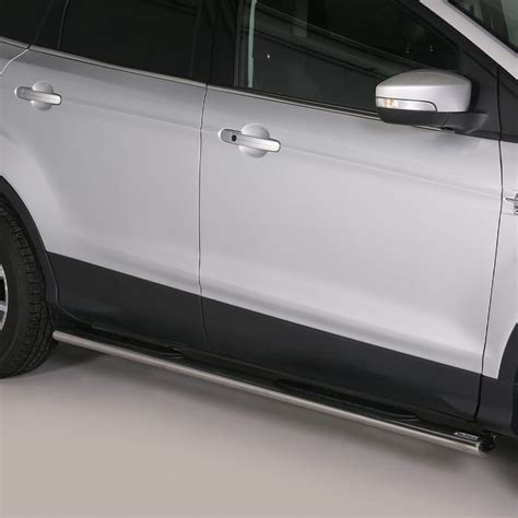 Pair Of Oval Stainless Steel 76mm Side Bars With Steps Ford Kuga Mk2