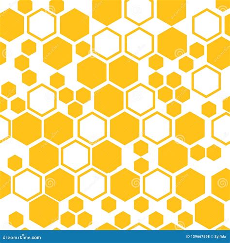 Geometric Seamless Pattern With Honeycomb Vector Illustration Stock