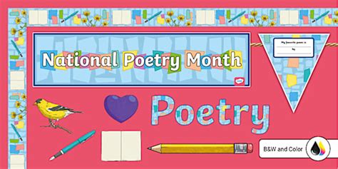 National Poetry Month Bulletin Board Pack Teacher Made