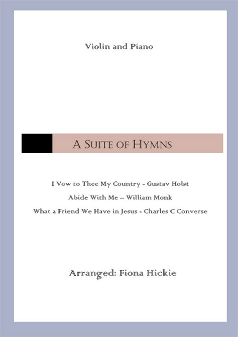 A Suite Of Hymns Arr Fiona Alice Hickie Sheet Music Fiona Alice