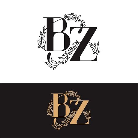 Monogramme De Mariage Dessin La Main Logo Bz Vecteur Premium