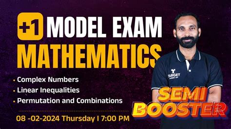 Plus One Maths Model Exam Semi Booster Live Chapters Target