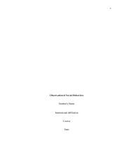 Observation Of Social Behaviors Edited Docx Observation Of Social