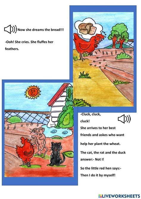 The Story The Little Red Hen Continues Worksheet Live Worksheets