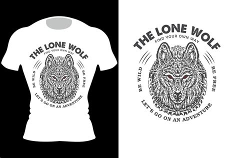 Wild Animal Wolf Custom T Shirt Black And White Vector Logo 15322740