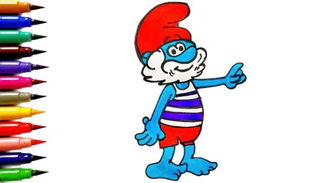 The Smurfs How To Draw Papa Smurf Papa Smurf Easy Drawing For