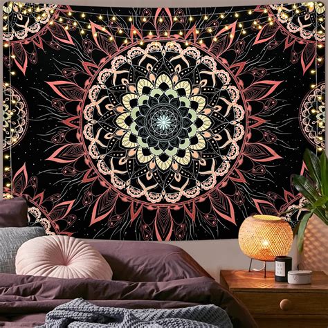 Amazon De Raajsee Indisch Psychedelic Wandteppich Mandala Blau