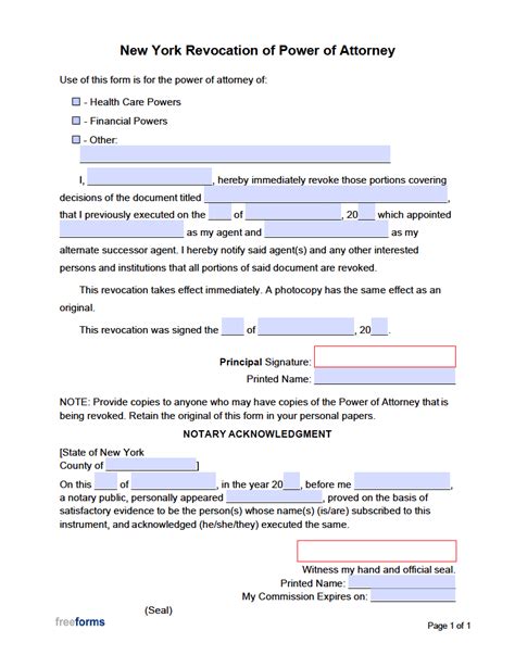 Free New York Power Of Attorney Forms PDF WORD 56 OFF