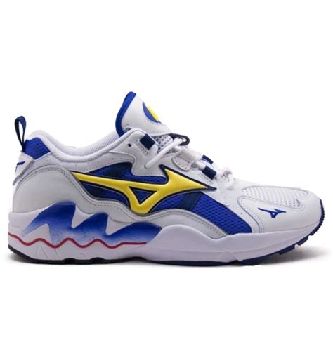 Mizuno Wave Rider White Blue Yellow Mens D1ga182527 Gb