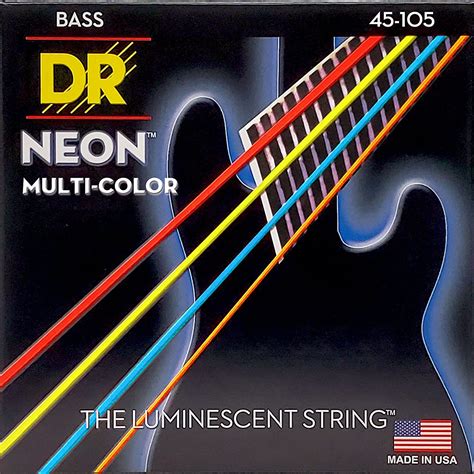 Drs Nmcb 45 Dr Strings Cuerdas Hi Def Neon™ Multi Color Coated Bass Strings 45 65 85