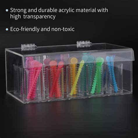 Lvchen Orthodontic Ligature Tie Box With Lid Dental Acrylic Dispenser For Elastic Rubber Ties