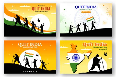 8 Quit India Movement Day Illustration - MasterBundles