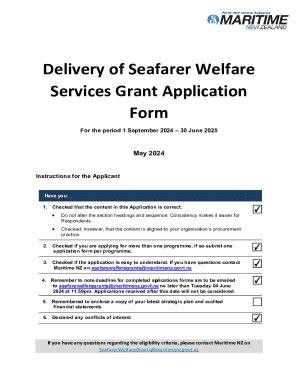 Fillable Online Seafarer Welfare Services Grant Application Form