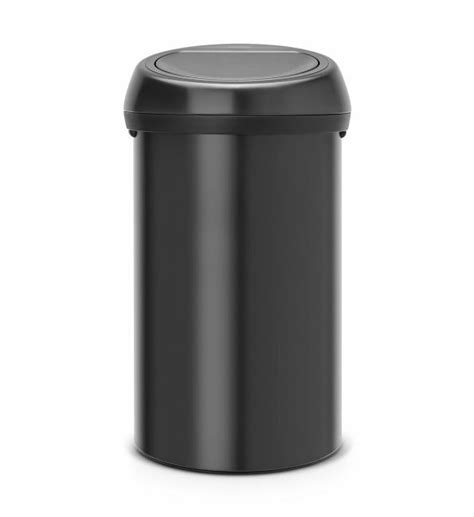 Brabantia Afvalemmer Touch Bin Mat Zwart 60L