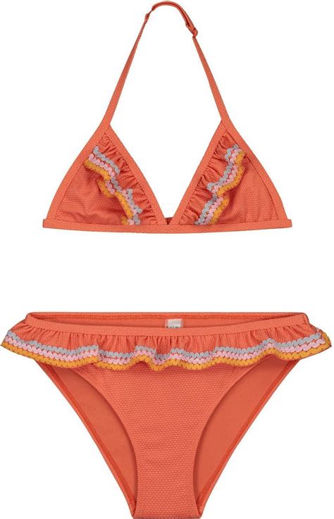Shiwi Triangel Bikini Set Festival Ruffle Triangle Bikini Orange New Marmelade Bol