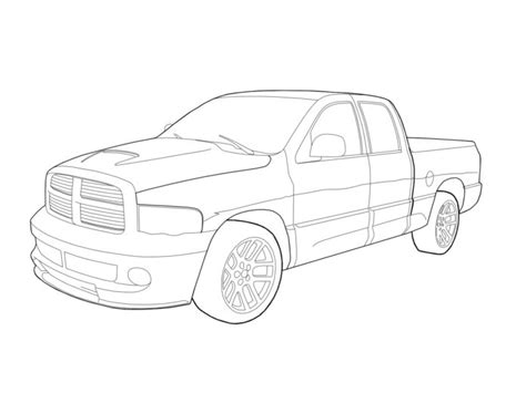 Ram Dodge Coloring Pages Truck 2500 Trucks Cummins Drawing Drawings