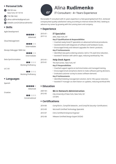 Resume Format For It Jobs