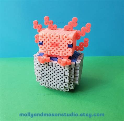 Diy D Axolotl In A Bucket Melty Fuse Hama Perler Bead Digital Pattern