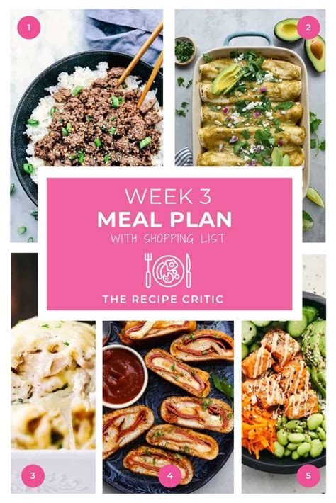 Weekly Meal Plans The Recipe Critic