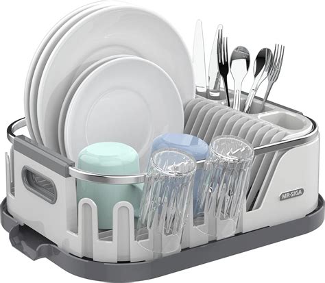 Mr Siga Dish Drying Rack For Kitchen Counter Compact Dish Drainer With