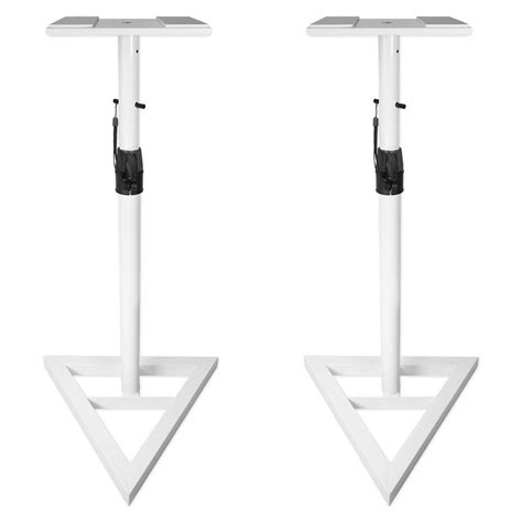 Pair Rockville RVSM1 White Studio Monitor Speaker Stands w/ Adjustable Height | eBay