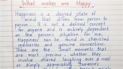 Write A Short Essay On What Makes Me Happy Essay Youtube